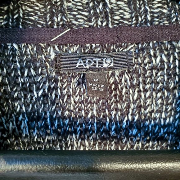 Womens Black and White Knit Long Cardigan - Picture 2 of 5